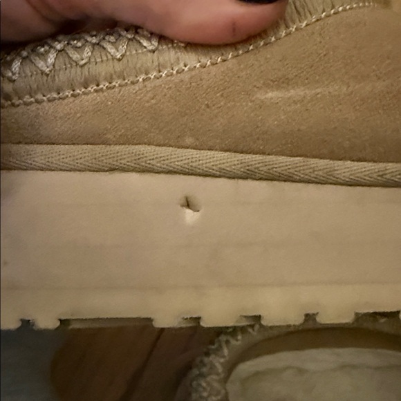 UGG Beige Suede Platform Slippers - Picture 3 of 5